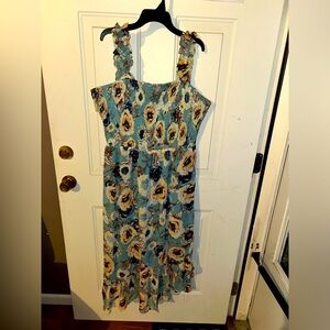 Blue floral midi dress. Size xxl Maurice’s